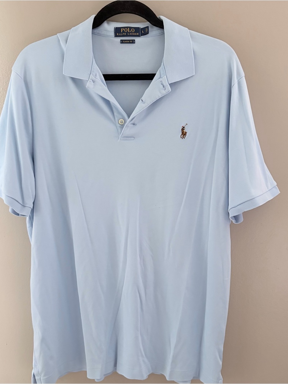 Polo Ralph Lauren Classic Fit Light Blue Short Sleeve Polo Shirt Men's Large